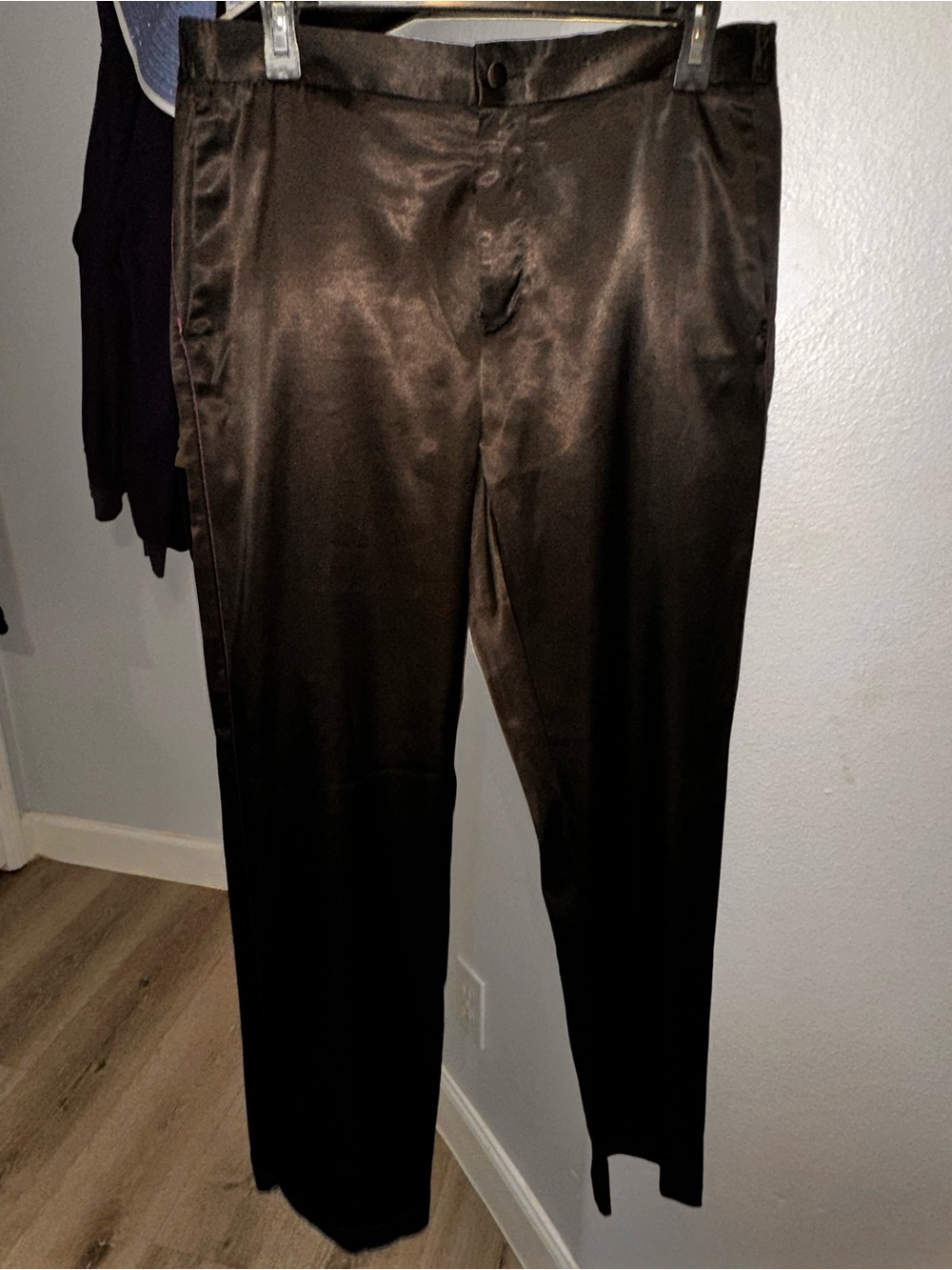 Zara Men's Satin Dress Pants - Dark Brown
